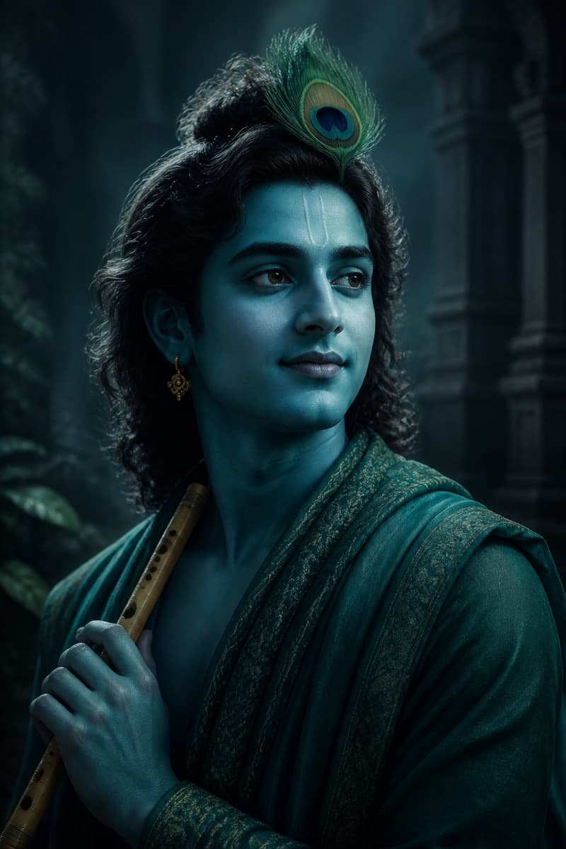 Krishna playing the flute