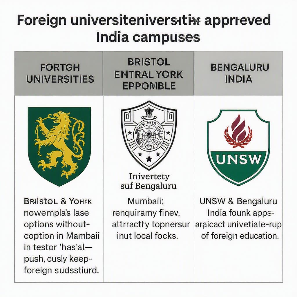 Illustration for Three foreign universities approved for India campuses: Bristol & York in Mumbai, UNSW in Bengaluru