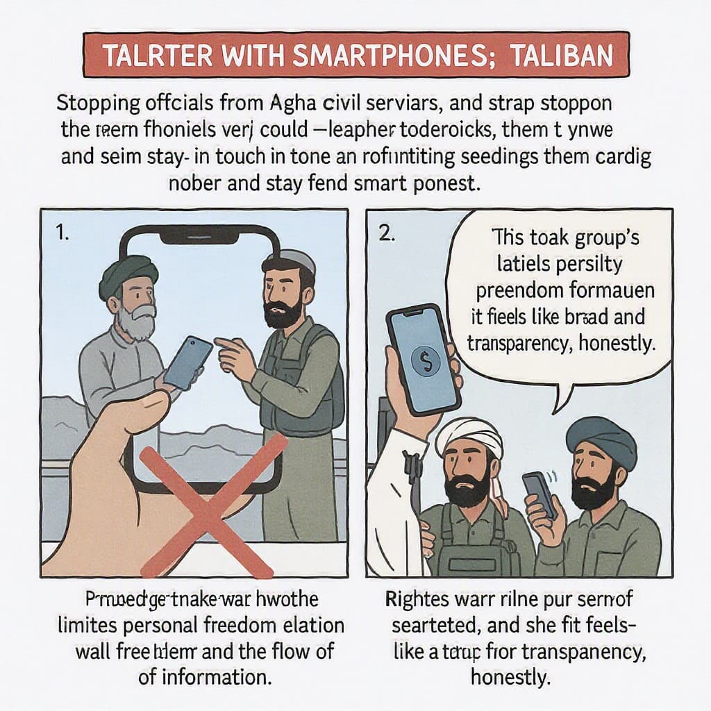 Illustration for Taliban bans smartphones for Afghan civil servants