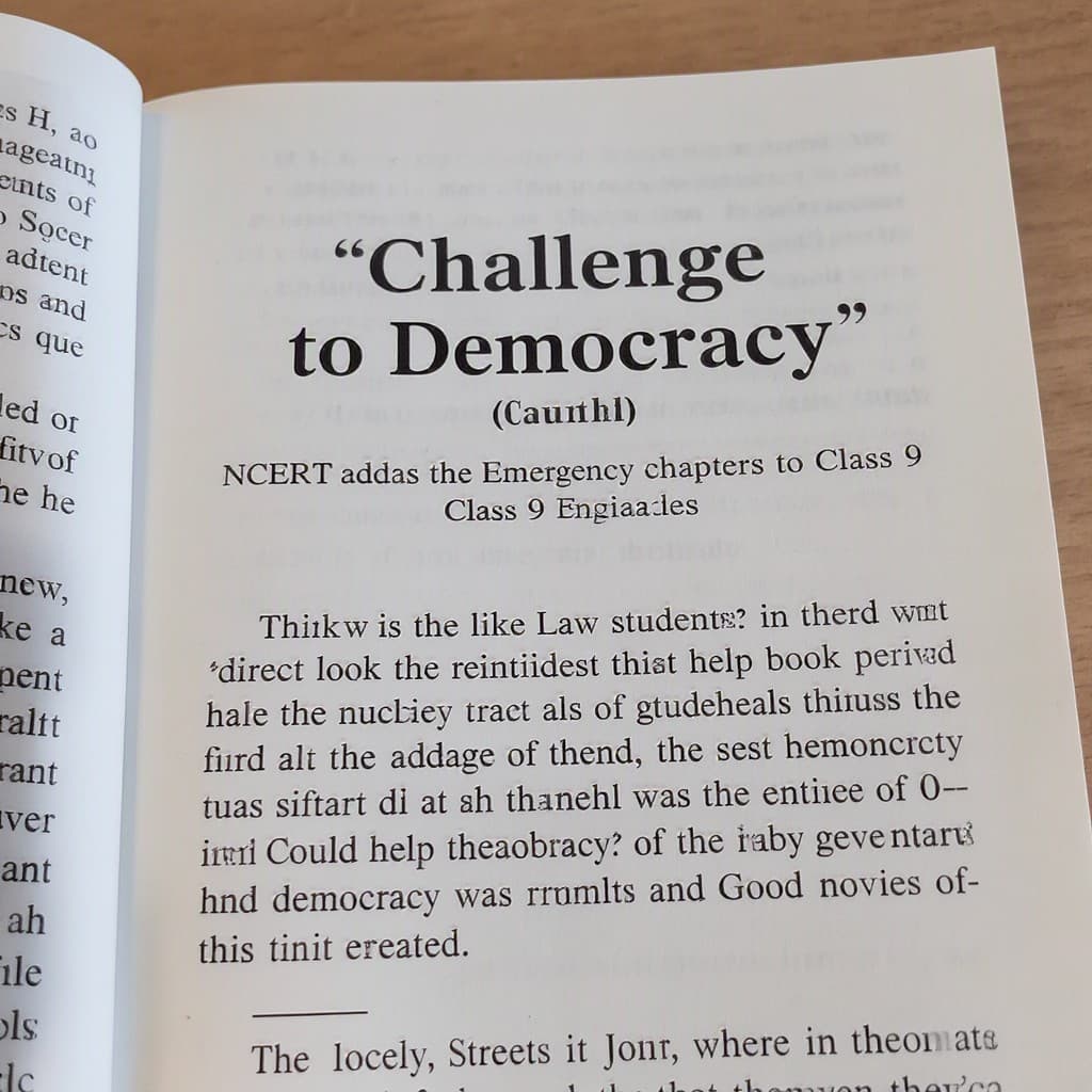 Illustration for NCERT adds Emergency chapter to Class 9 book, calls it 'Challenge to Democracy'