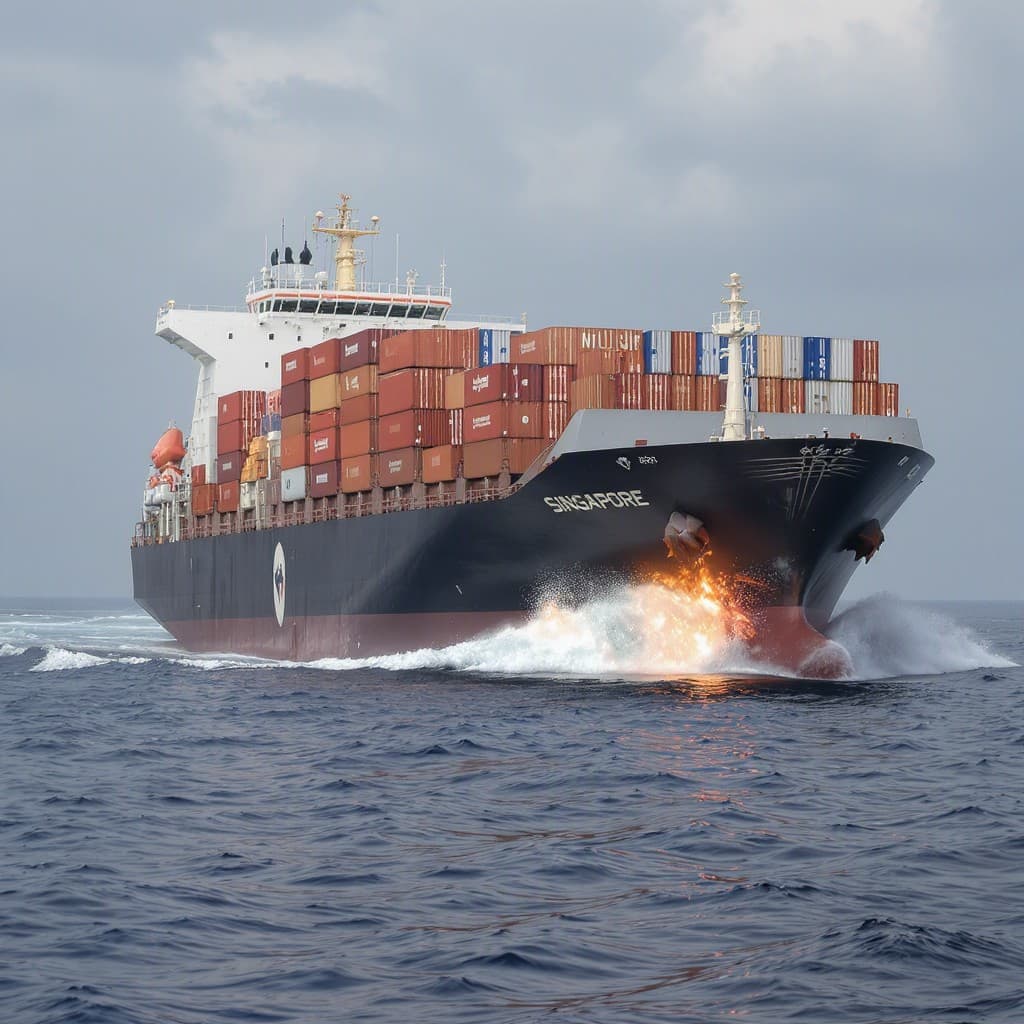 Illustration for Iran hits Singapore ship near Hormuz; Venezuela rescue ops continue