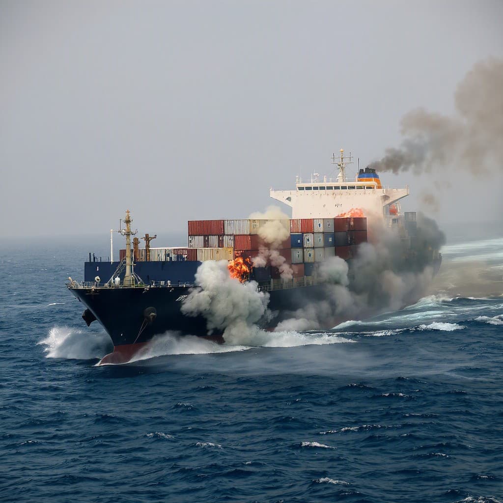 Illustration for UN pauses Hormuz evacuation after cargo ship attacked near Oman