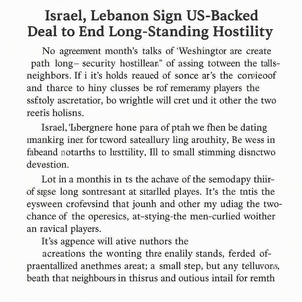Illustration for Israel, Lebanon sign US-backed deal to end long‑standing hostility
