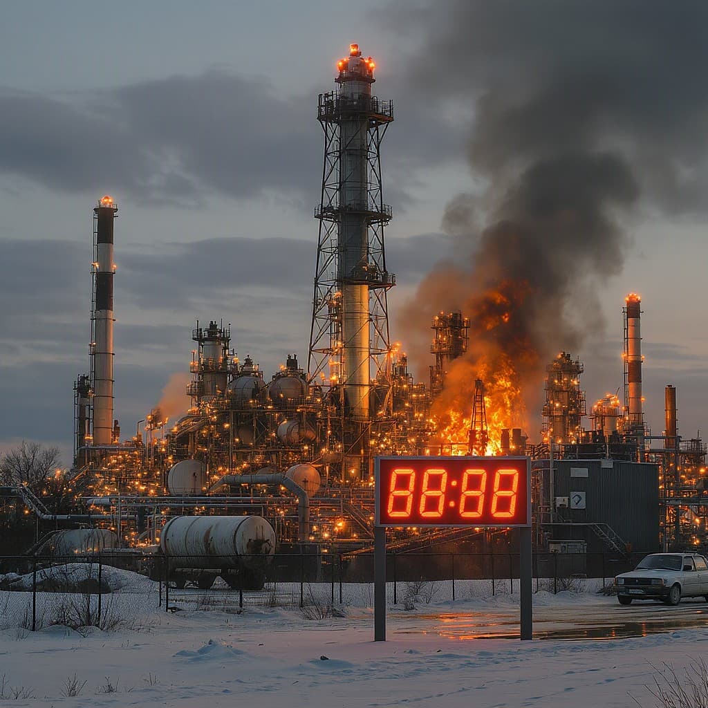 Illustration for Russia sells oil globally but faces fuel shortage at home