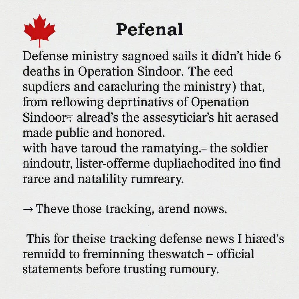 Illustration for Defence ministry says it didn't hide six soldier deaths in Operation Sindoor