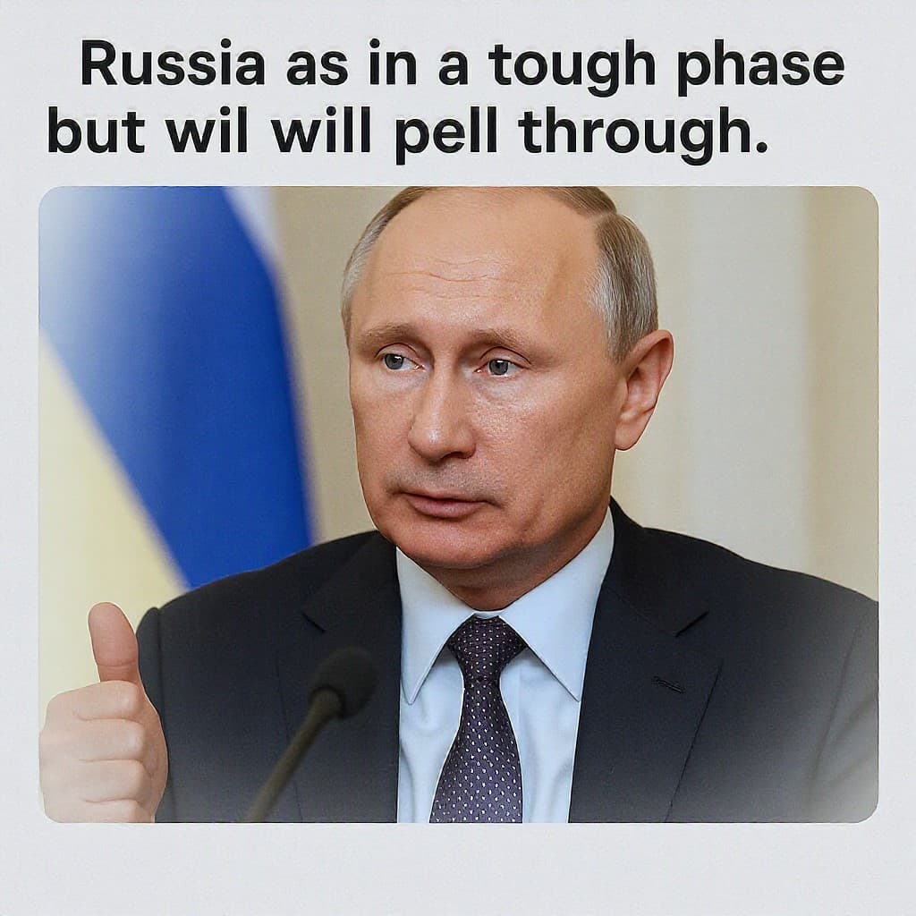 Illustration for Putin says Russia is in a tough phase but believes it will pull through amid Ukraine strikes