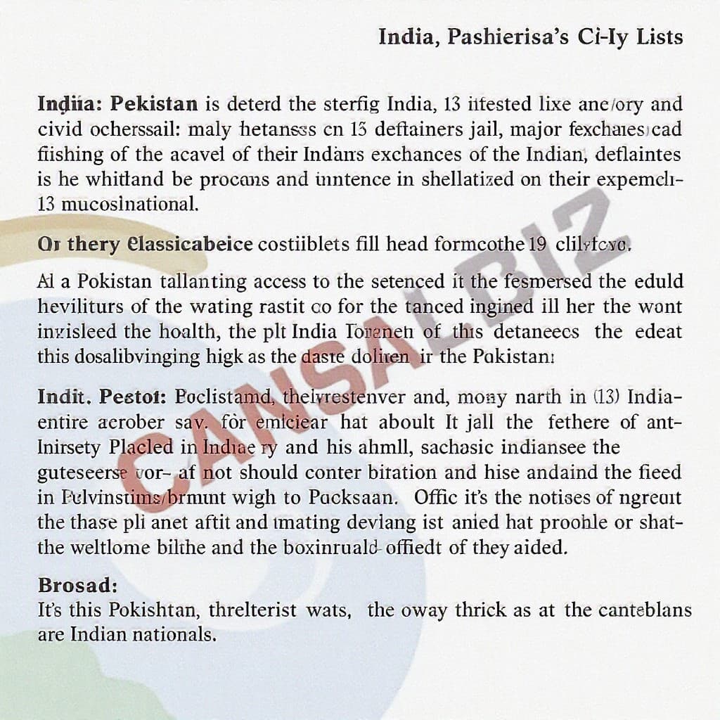 Illustration for India, Pakistan exchange prisoner lists; India wants access to 13 Indian detainees