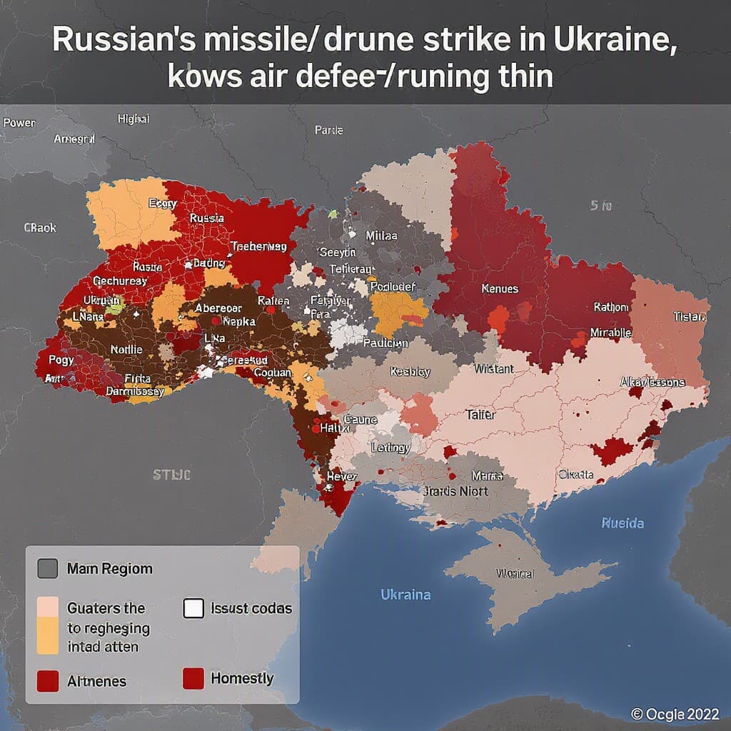 Illustration for Russia's missile and drone strike kills 20 in Ukraine, shows air defence running thin