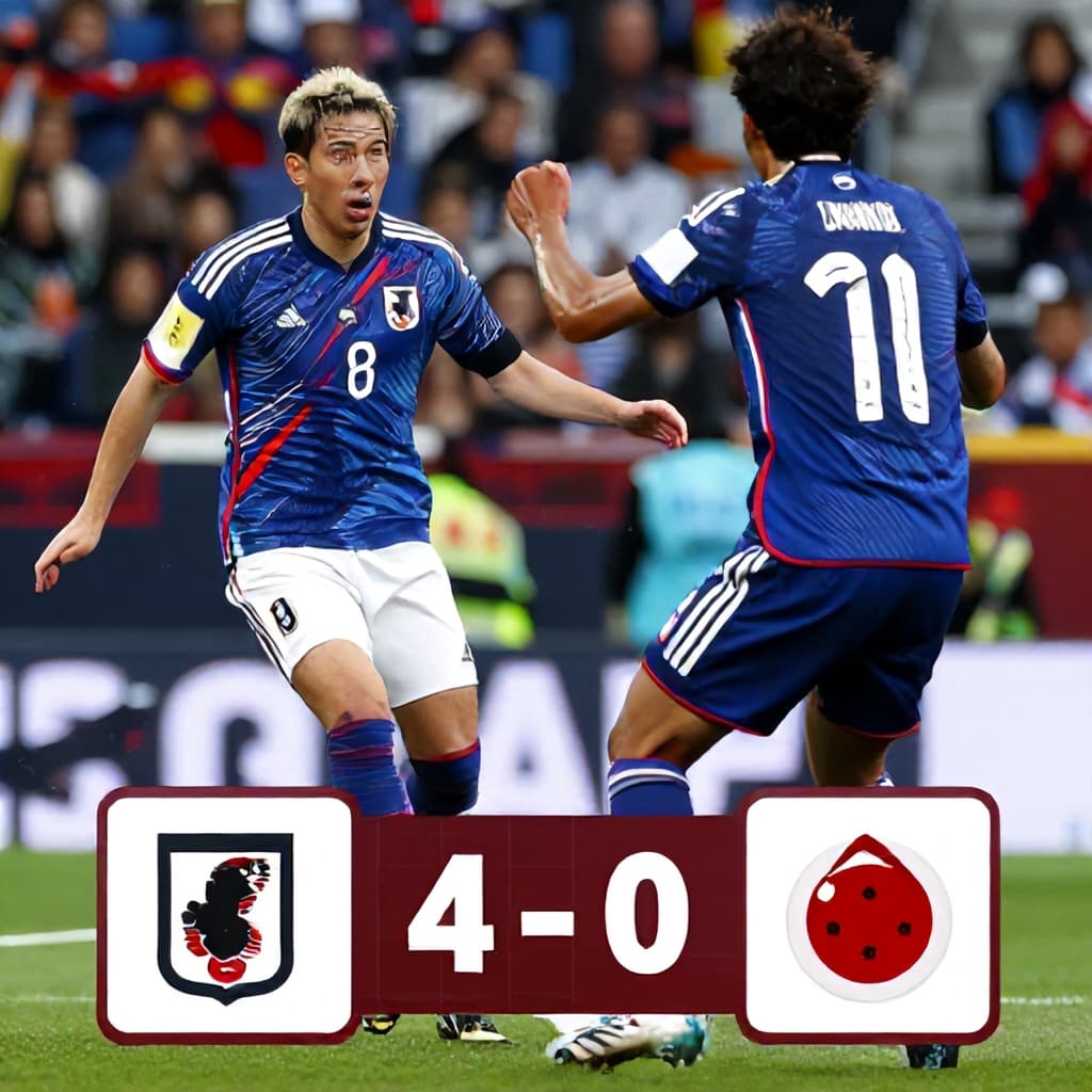 Illustration for Japan crushed Tunisia 4-0, booked World Cup 2026 spot