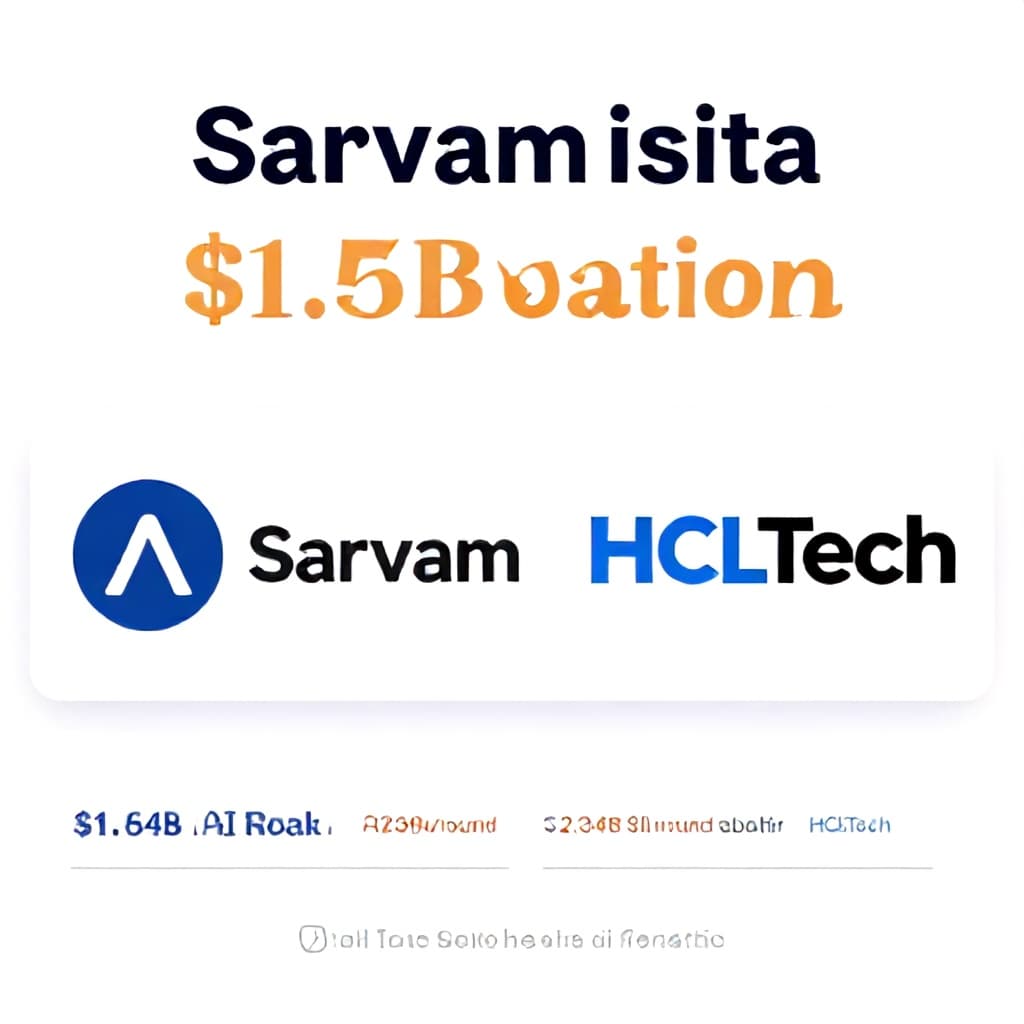 Illustration for Sarvam hits $1.5B valuation after $234M round led by HCLTech