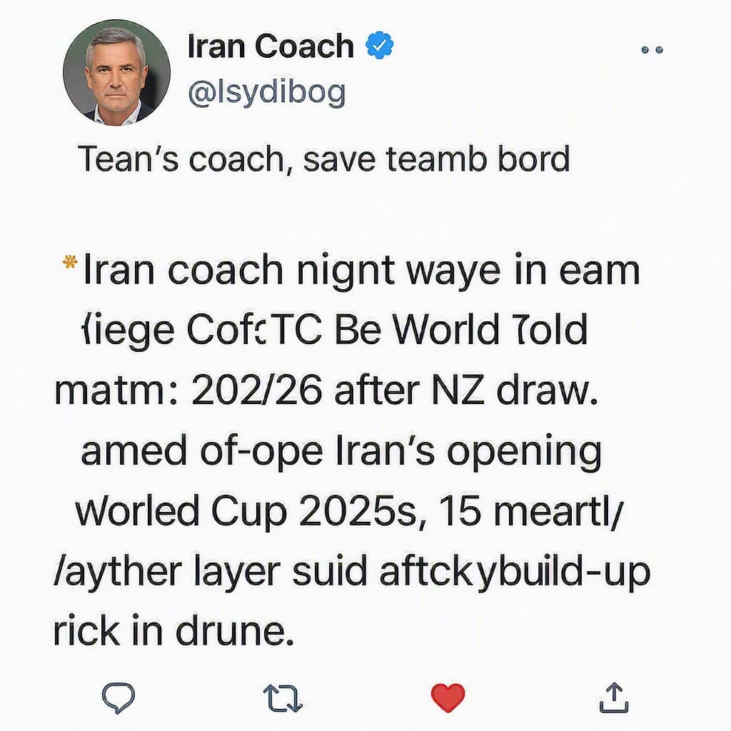 Illustration for Iran coach says team told to leave US after NZ draw