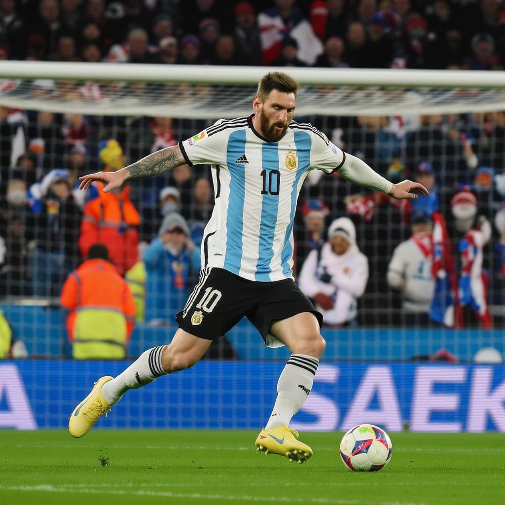 Illustration for Messi hits another World Cup milestone vs Austria
