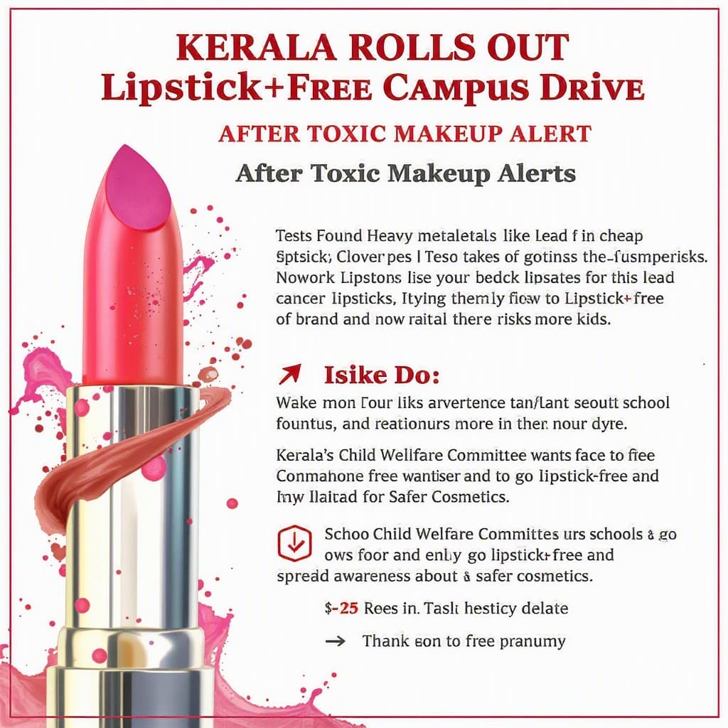 Illustration for Kerala rolls out lipstick‑free campus drive after toxic makeup alert