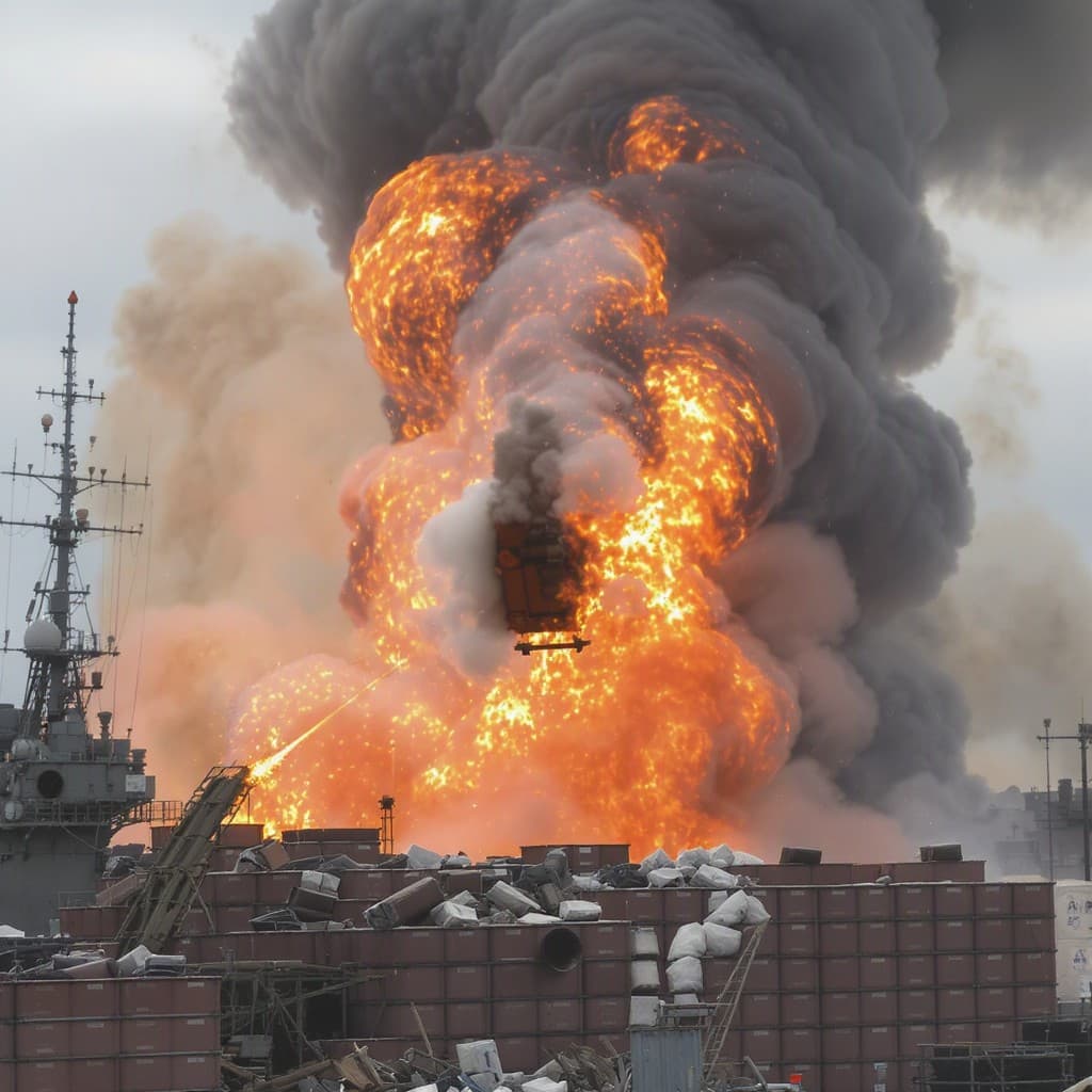 Illustration for Zelenskyy says 60k tonnes of Russian ammo destroyed in strike near St Petersburg