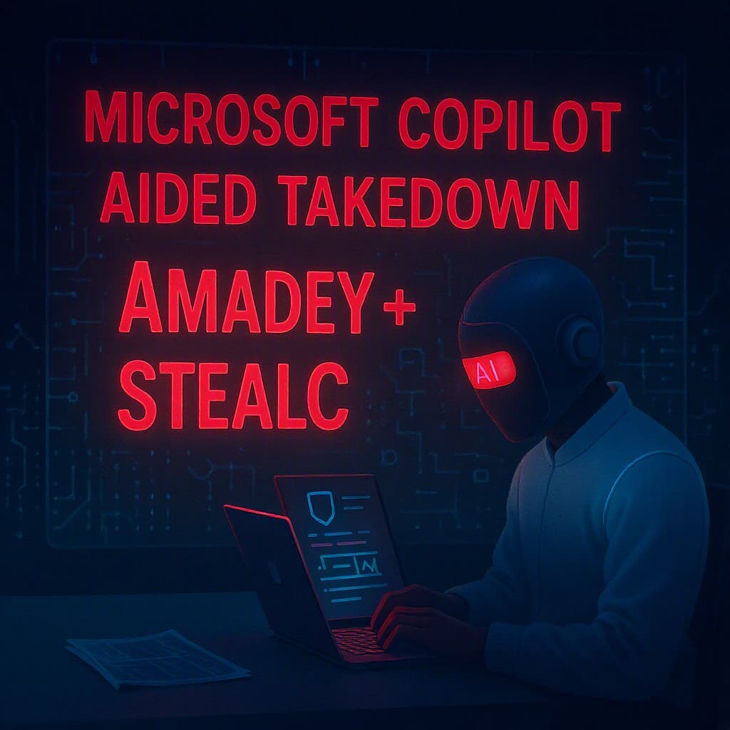 Illustration for Microsoft Copilot aided takedown of Amadey and StealC malware