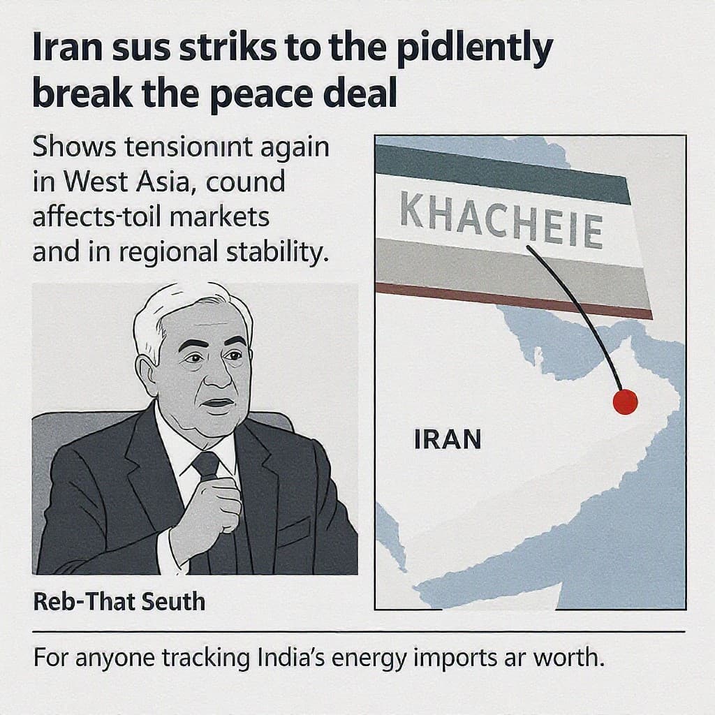 Illustration for Iran says US strikes blatantly break the peace deal