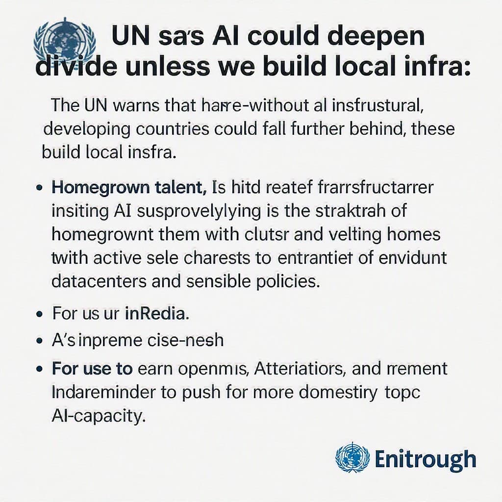 Illustration for UN says AI could deepen divide unless we build local infra
