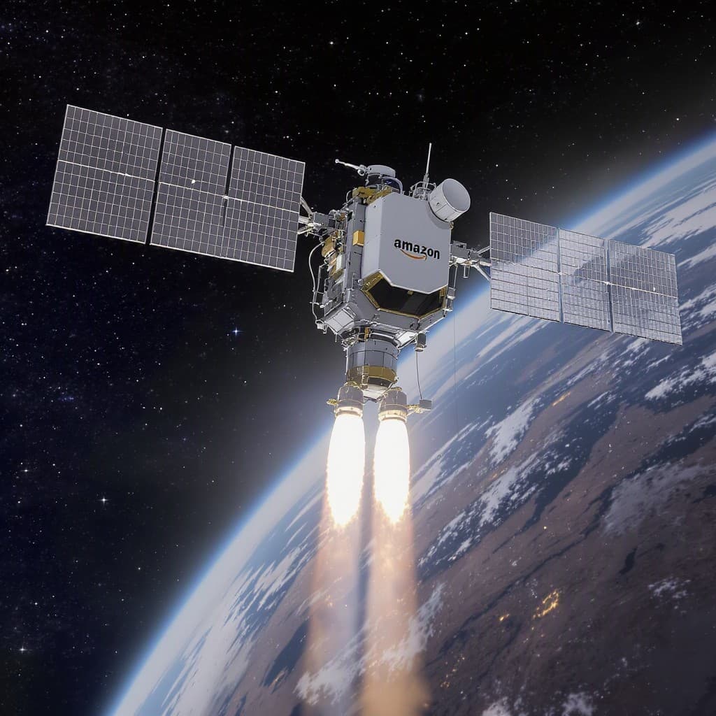 Illustration for Amazon's Kuiper hits 396 satellites, ready to test broadband soon