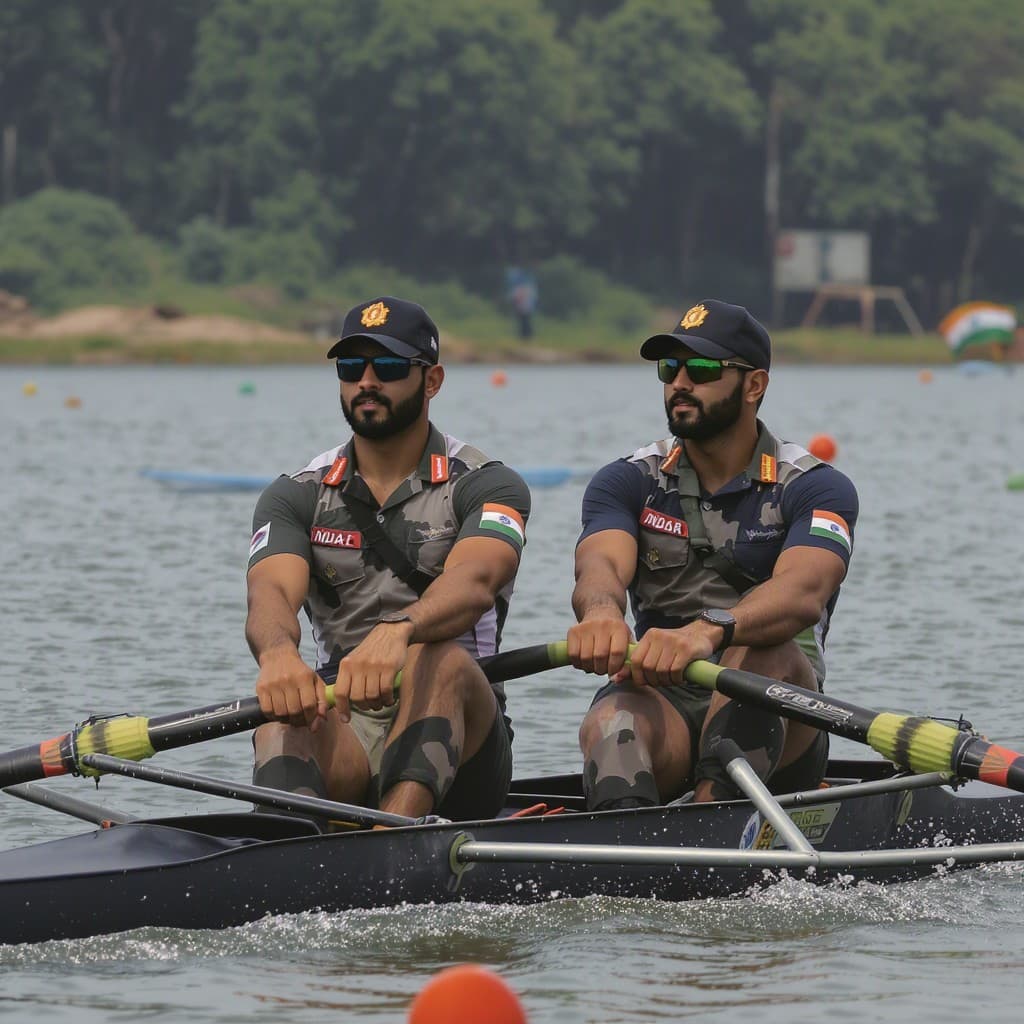 Illustration for Army duo Lakshay & Ujjwal win India's first World Rowing Cup gold