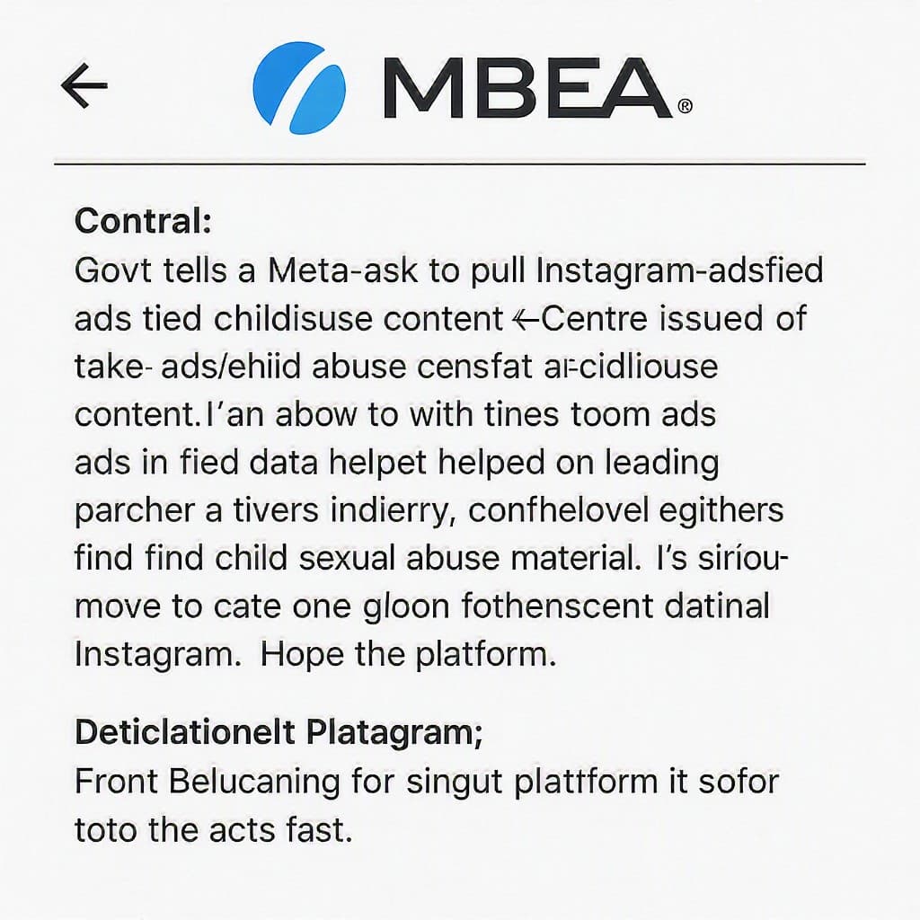Illustration for Govt tells Meta to pull Instagram ads tied to child abuse content