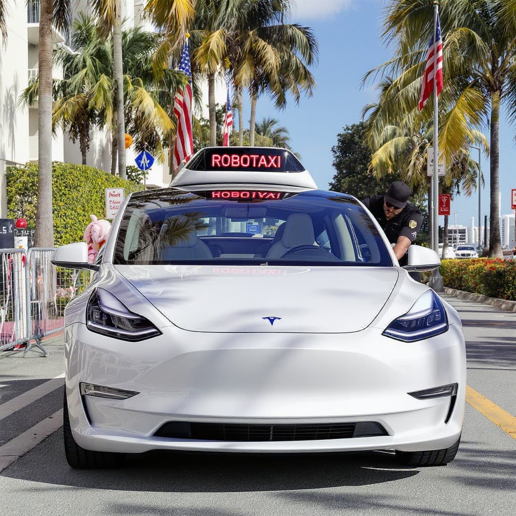 Illustration for Tesla rolls out robotaxi service in Miami, first outside Texas