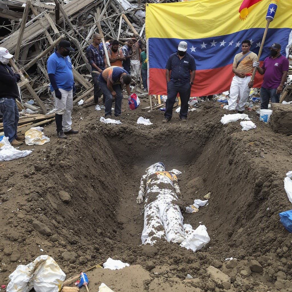 Illustration for Venezuela buries 150+ unidentified quake victims, death toll over 3,300 yaar