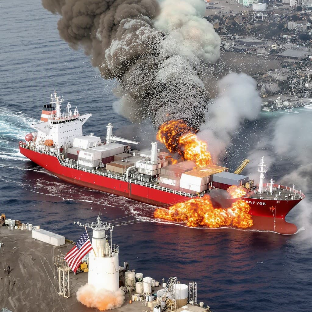 Illustration for US strikes Iran after ship attacks in Strait of Hormuz